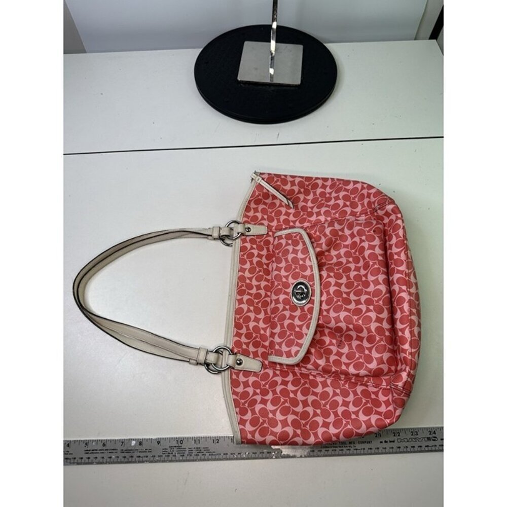 Coach Leather Two Tone Handbag/Purse Turn Lock Pink No Tag - Picture 5 of 10